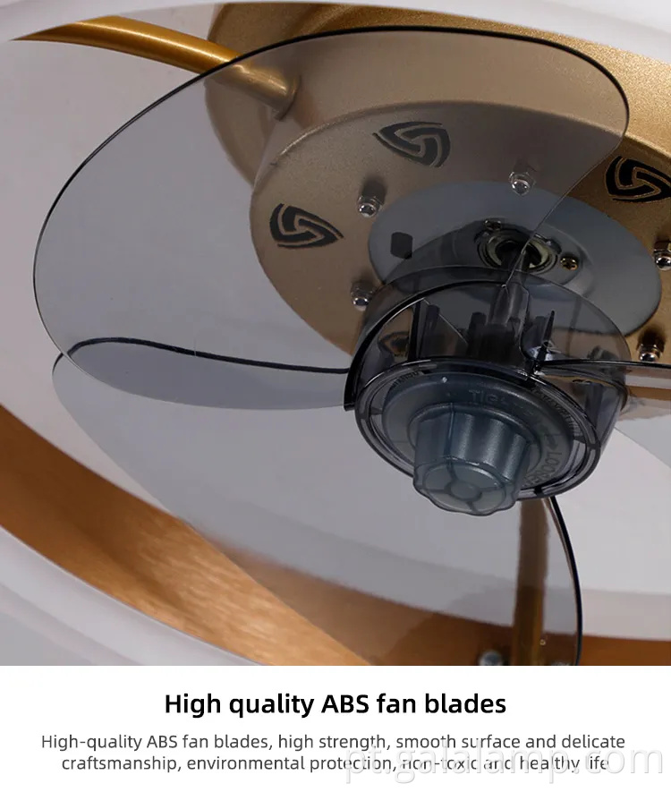 Ventilador de teto acrílico transparente moderno com controle remoto